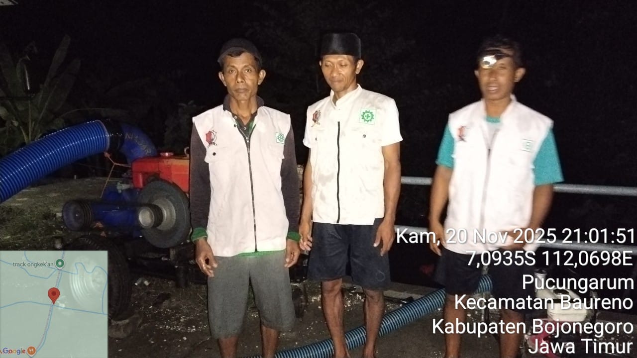 Piket Banjir di Pompa Portable Kedungprimpen Kanor